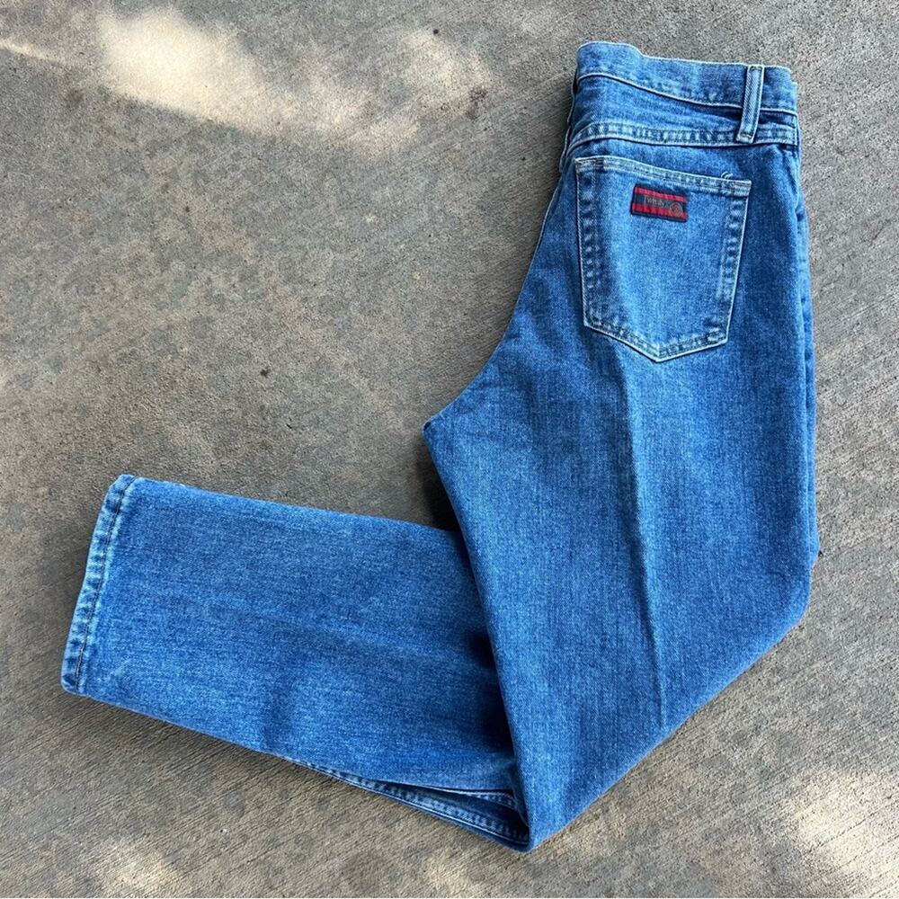 Vintage Y2K Wrangler 20X size 9/10x30 red ribbon high waist cowgirl jeans